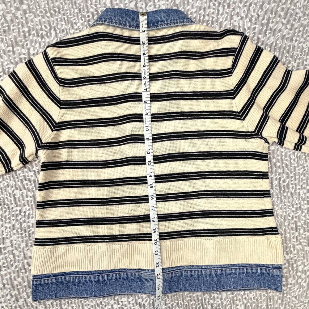 Democracy Striped Mixed Media Jacket - Size XL - Picture 7 of 10